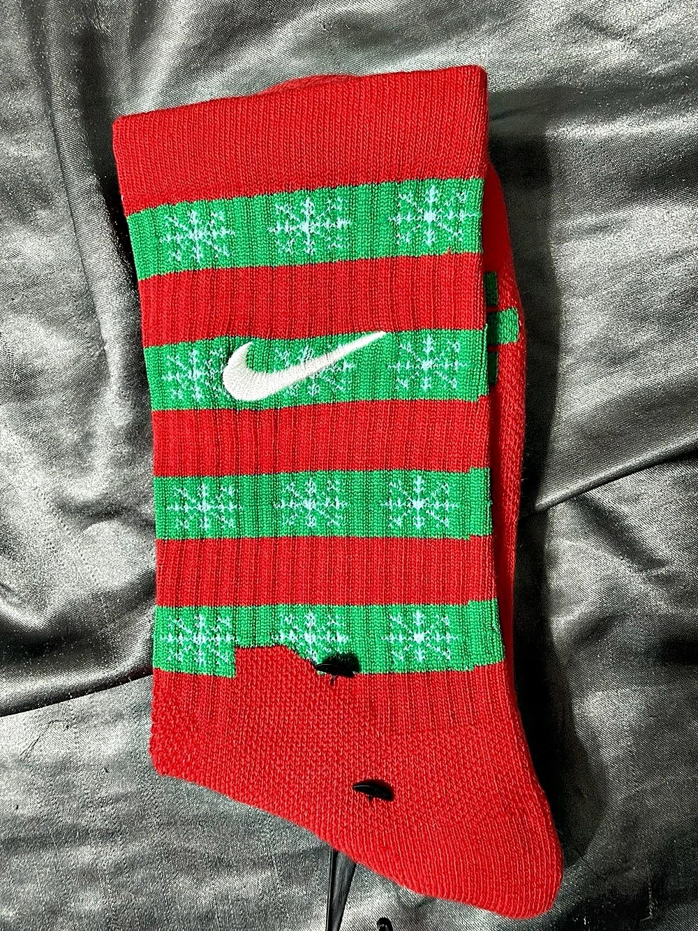 Nike Everyday Plus Cushioned Winter Wonderland Crew Socks Red & Green